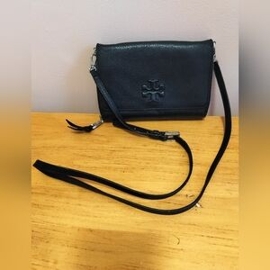 Tory Burch Black Leather Crossbody Purse Bag